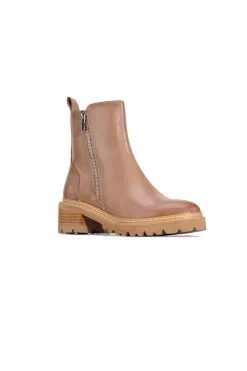 EOS Lindira Light Taupe Double Zip Ankle Boot