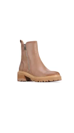 EOS Lindira Light Taupe Double Zip Ankle Boot