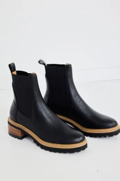 EOS Linear Black Chelsea Elastic Ankle Boot