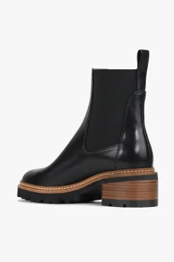 EOS Linear Black Chelsea Elastic Ankle Boot