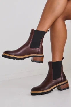 EOS Linear Chestnut Chelsea Elastic Ankle Boot