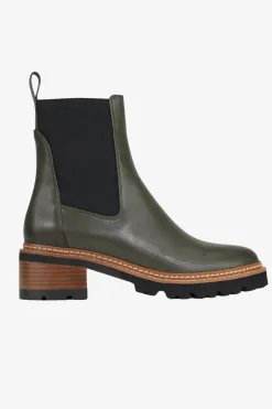 EOS Linear Olive Chelsea Elastic Ankle Boot