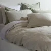 Home Lab Linen Duvet Cover Set Charcoal Pinstripe King