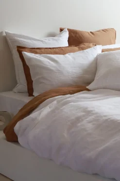 Home Lab Linen Duvet Cover Set White King
