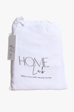Home Lab Linen Pillowcase Pair White