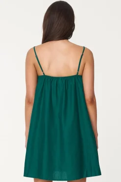 Huffer Linin Jewel Green Mini Sundress