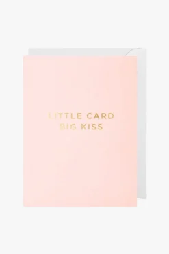 Kids Oxted Little Card Big Kiss Pink Small Greeting Card