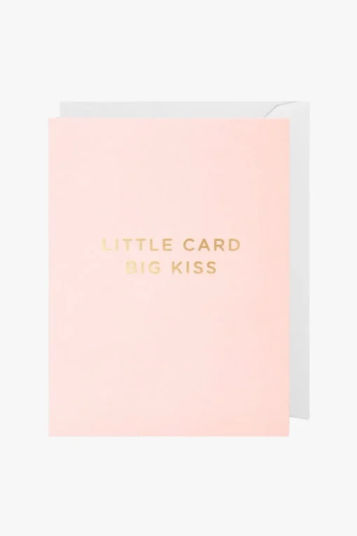 Kids Oxted Little Card Big Kiss Pink Small Greeting Card