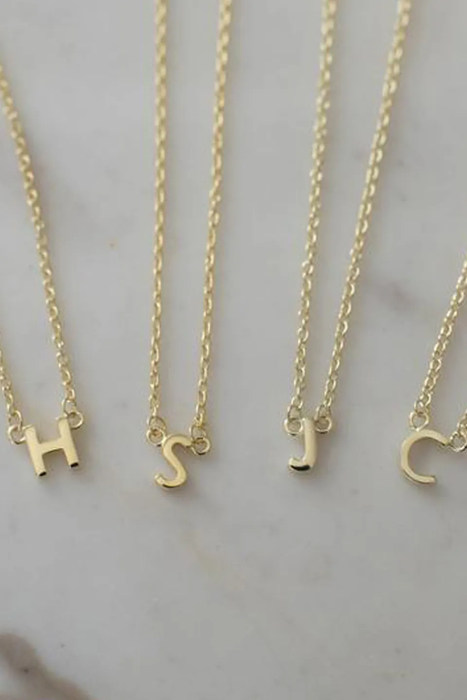Sophie Little Letter Single Gold Necklace