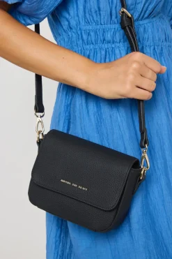 Among the Brave London Black Leather Small Crossbody Bag