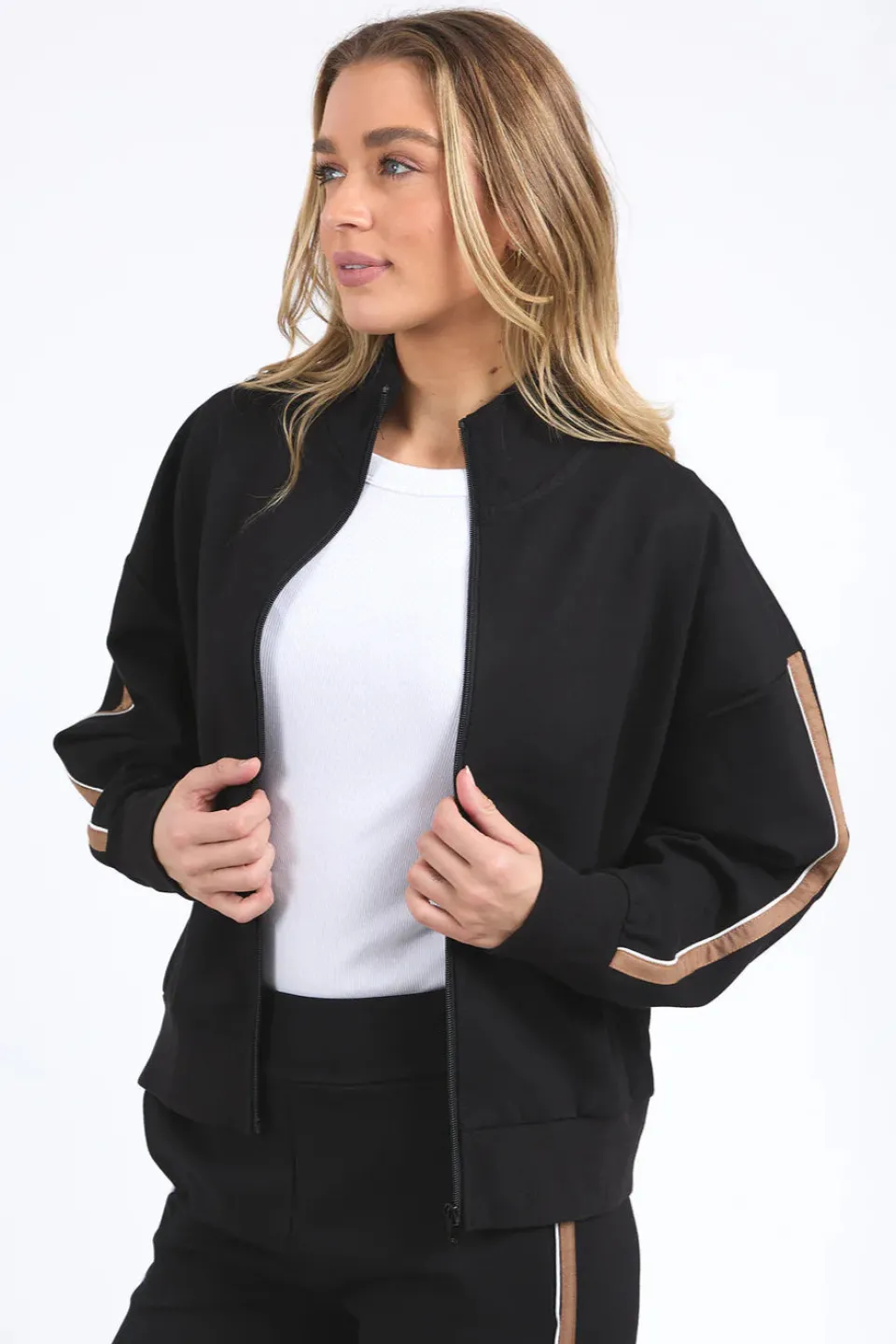 Foxwood London Black Natural Sleeve Stripe Jacket