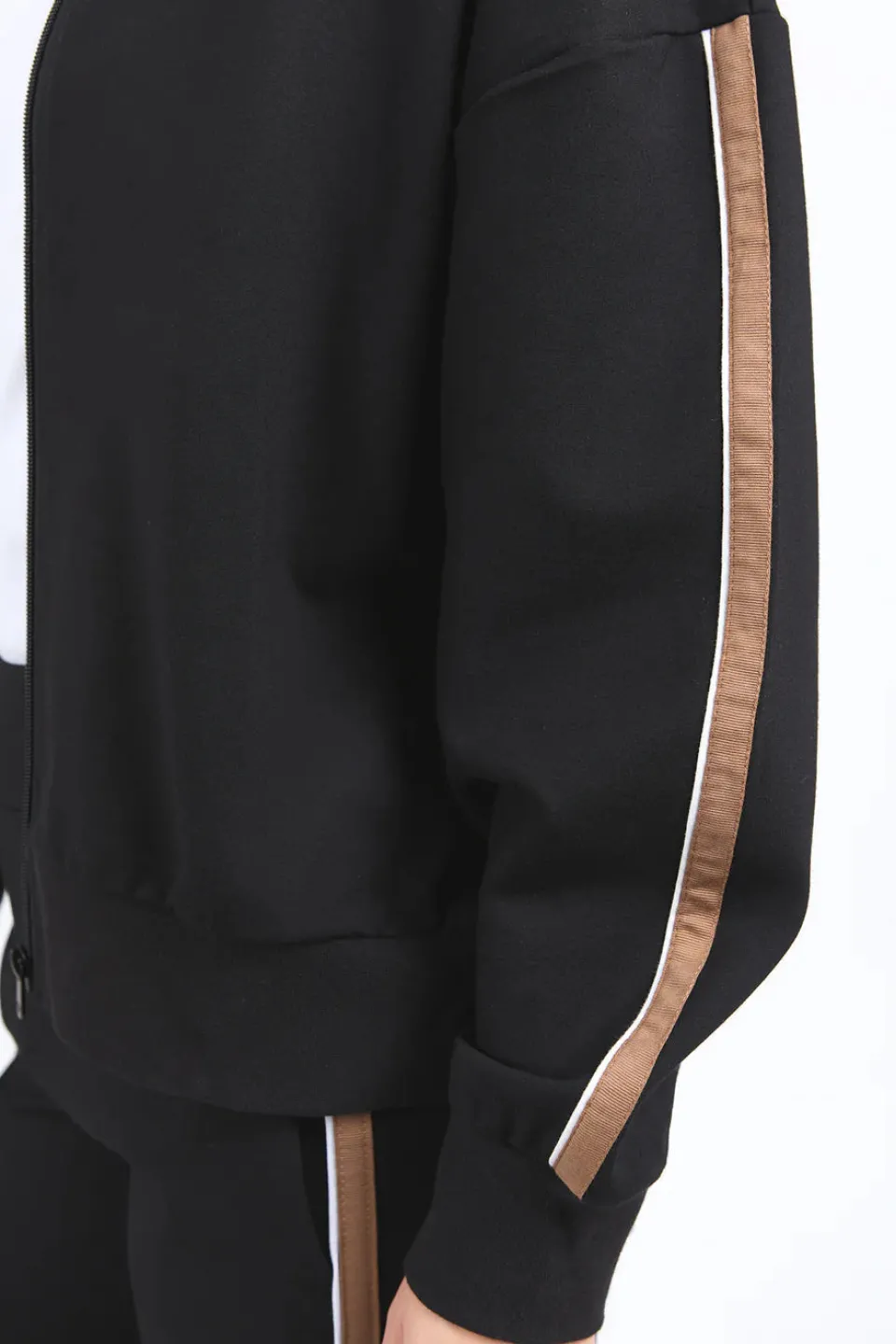 Foxwood London Black Natural Sleeve Stripe Jacket