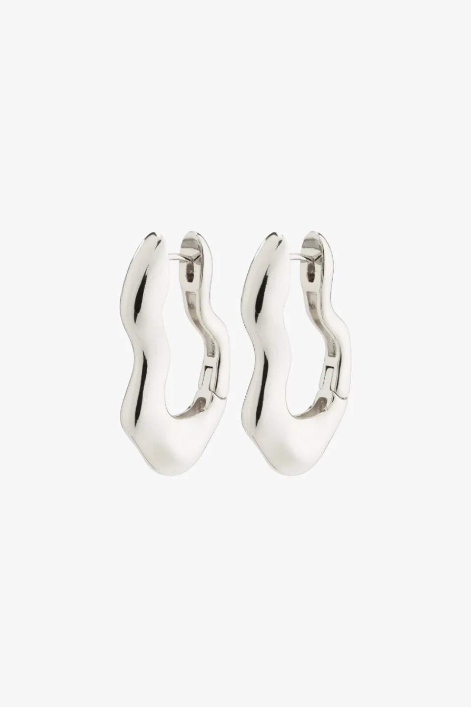 Pilgrim Loulia Wavy EOL Silver Recycled Hoop Earrings