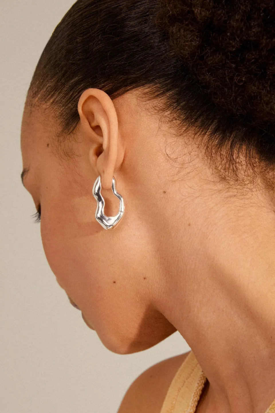 Pilgrim Loulia Wavy EOL Silver Recycled Hoop Earrings