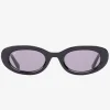 Sito Lourdes Black Oval Sunglasses