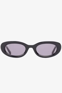 Sito Lourdes Black Oval Sunglasses