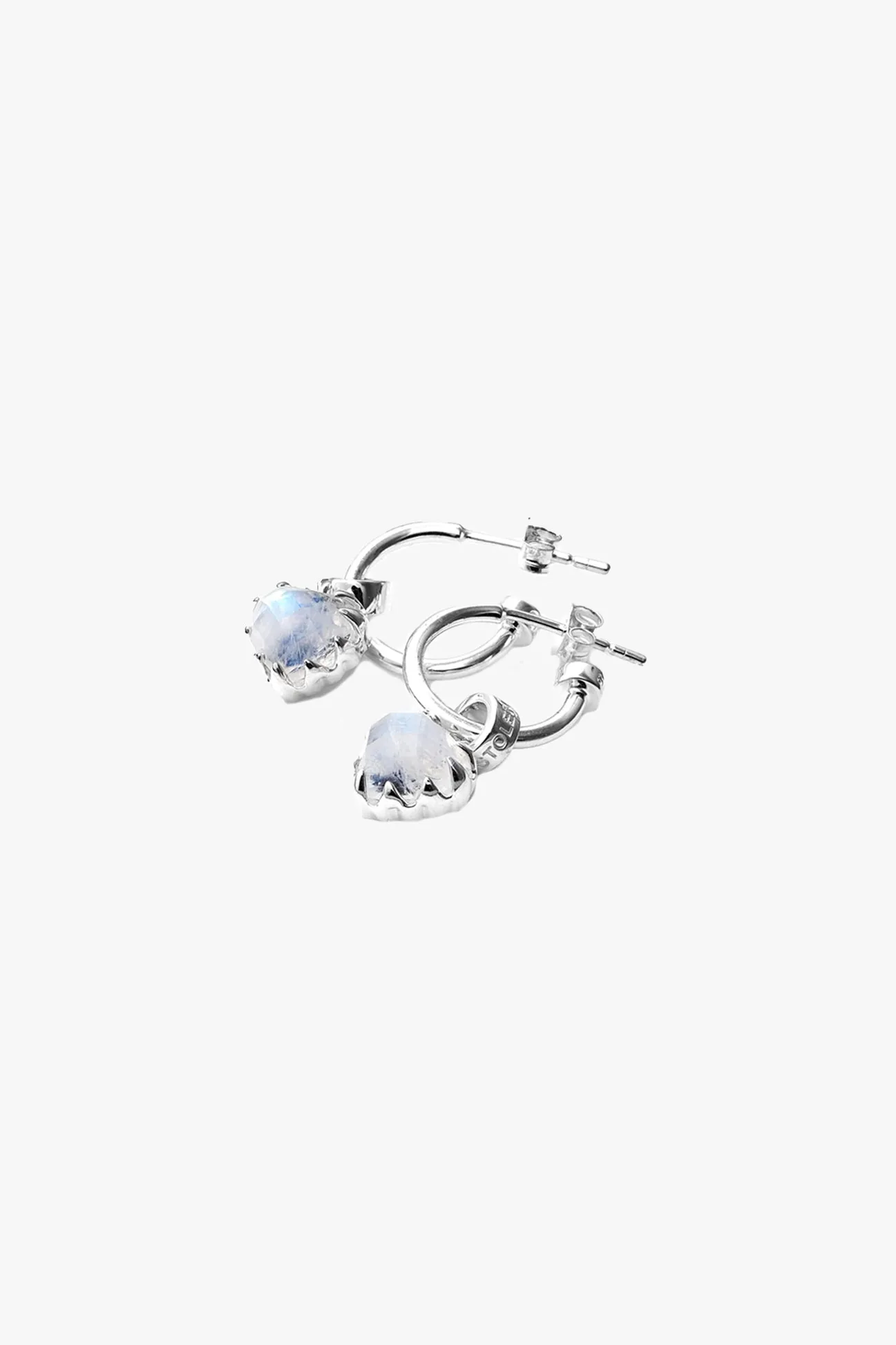 Stolen Girlfriends Club Love Anchor Heart Moonstone Semi Hoop Earring