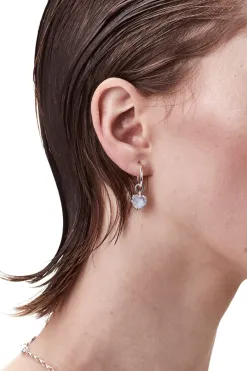 Stolen Girlfriends Club Love Anchor Heart Moonstone Semi Hoop Earring