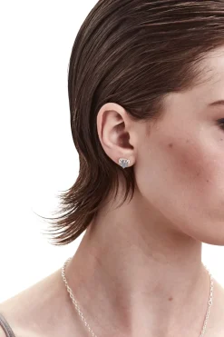 Stolen Girlfriends Club Love Claw Heart Moonstone Stud Earring