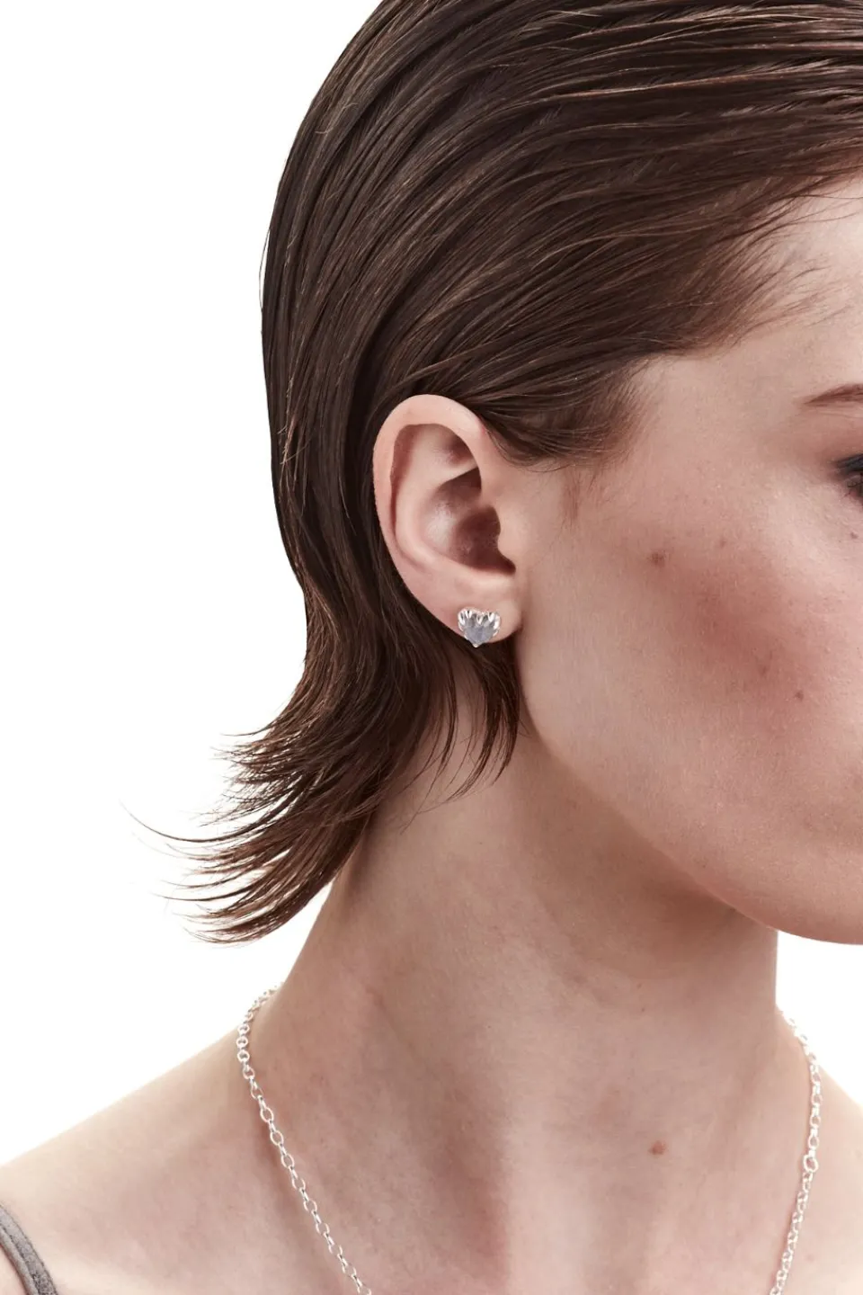 Stolen Girlfriends Club Love Claw Heart Moonstone Stud Earring
