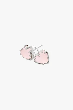 Stolen Girlfriends Club Love Claw Rose Quartz Stud Earrings