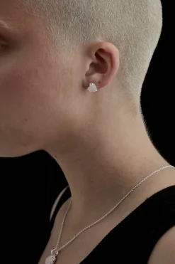 Stolen Girlfriends Club Love Claw Rose Quartz Stud Earrings