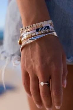 Love Lunamei Love Pink Gold White with Gold Charm Bracelet