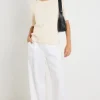 By Rosa. Lovesome Cream Cashmere Blend Chunky Knit Tee