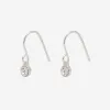 Pilgrim Lucia Crystal Pendant Hook Earrings Silver