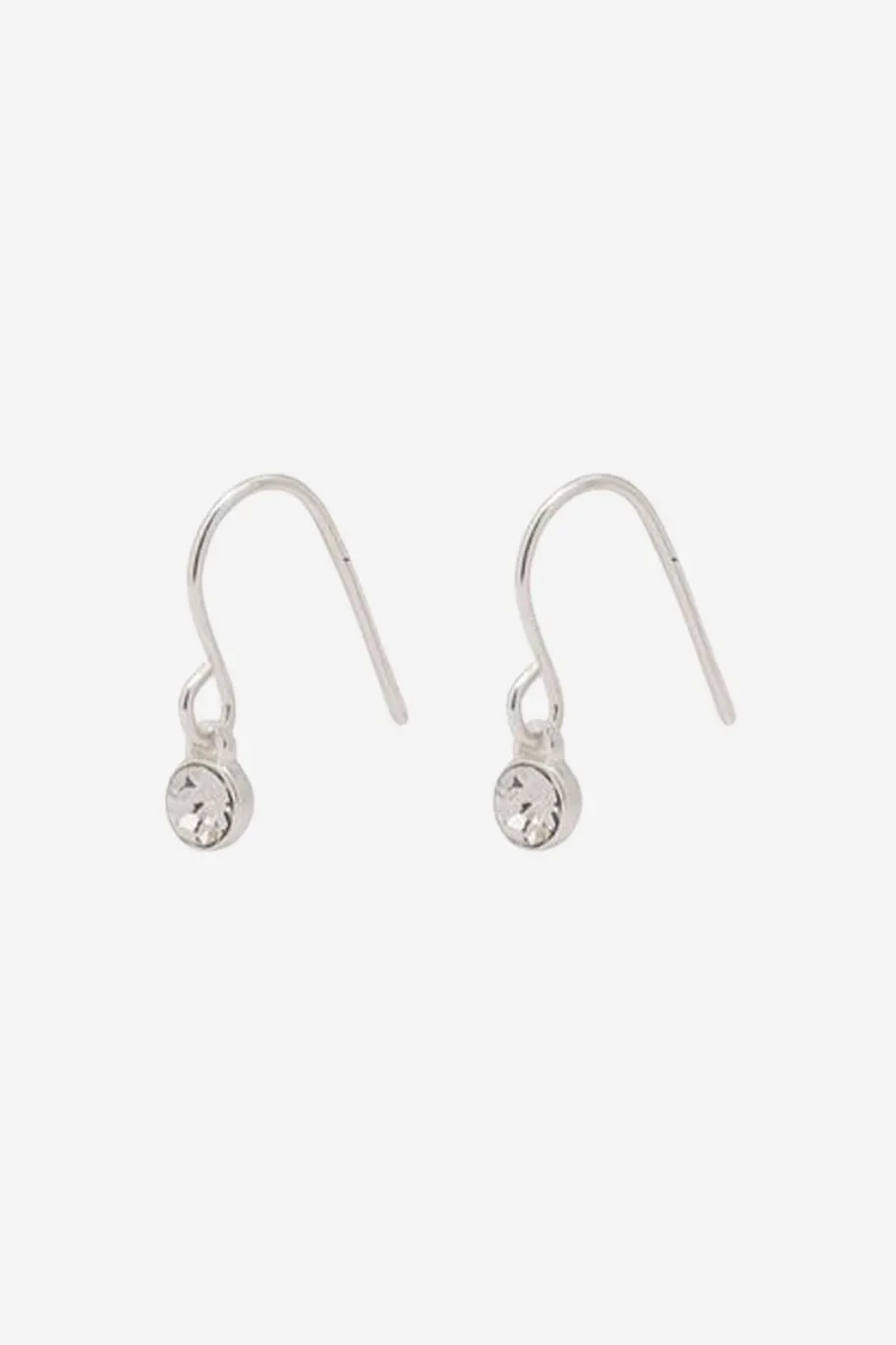 Pilgrim Lucia Crystal Pendant Hook Earrings Silver