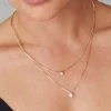 Pilgrim Lucia Pi Gold Double Necklace with Crystal