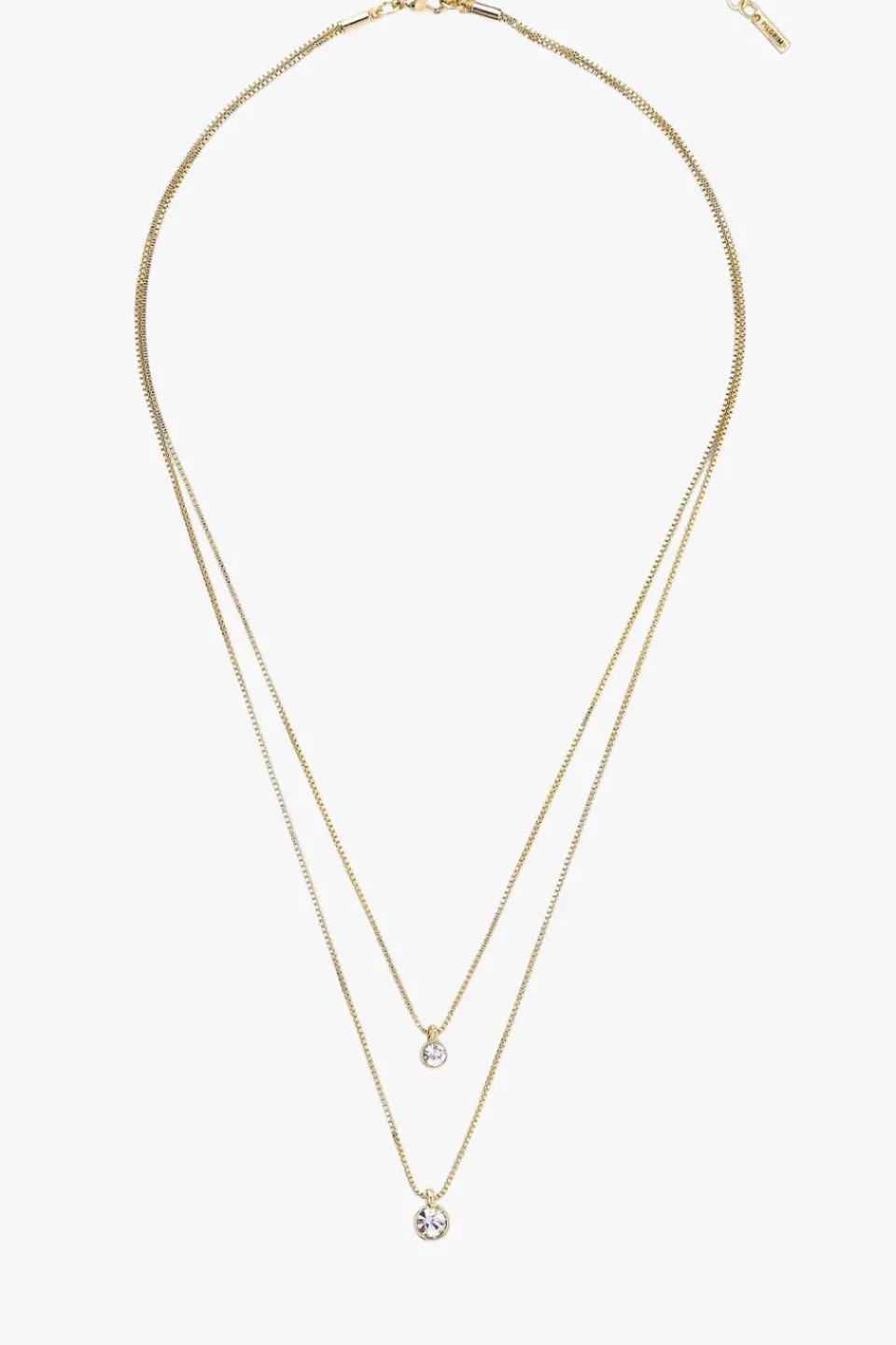 Pilgrim Lucia Pi Gold Double Necklace with Crystal