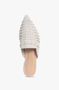 Nude Magnolia Ivory Pointed Woven Leather Mule