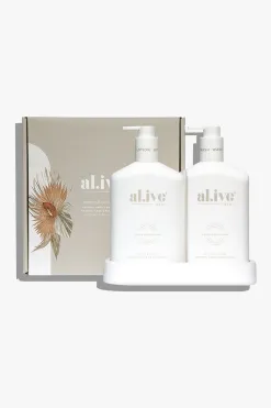 Alive Body Mango & Lychee Hand & Body 500ml Wash + Lotion White Duo Tray