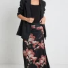 Among the Brave Manner Blush Floral Rouched Mesh Midi Skirt