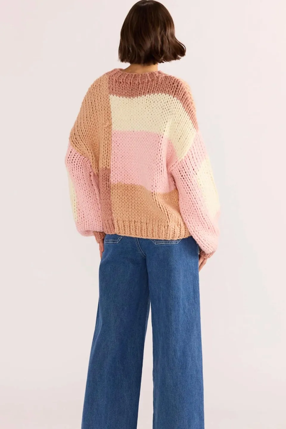 Mink Pink Marcella Blush Colour Block Sweater