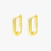 Silver Linings Marle Rectangle Gold Hoop EOL Earrings