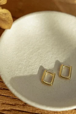 Silver Linings Marle Rectangle Gold Hoop EOL Earrings