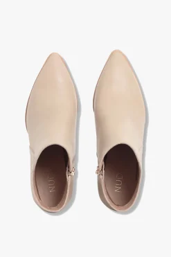 Nude Marlee Mid Heel Bone Ankle Boot