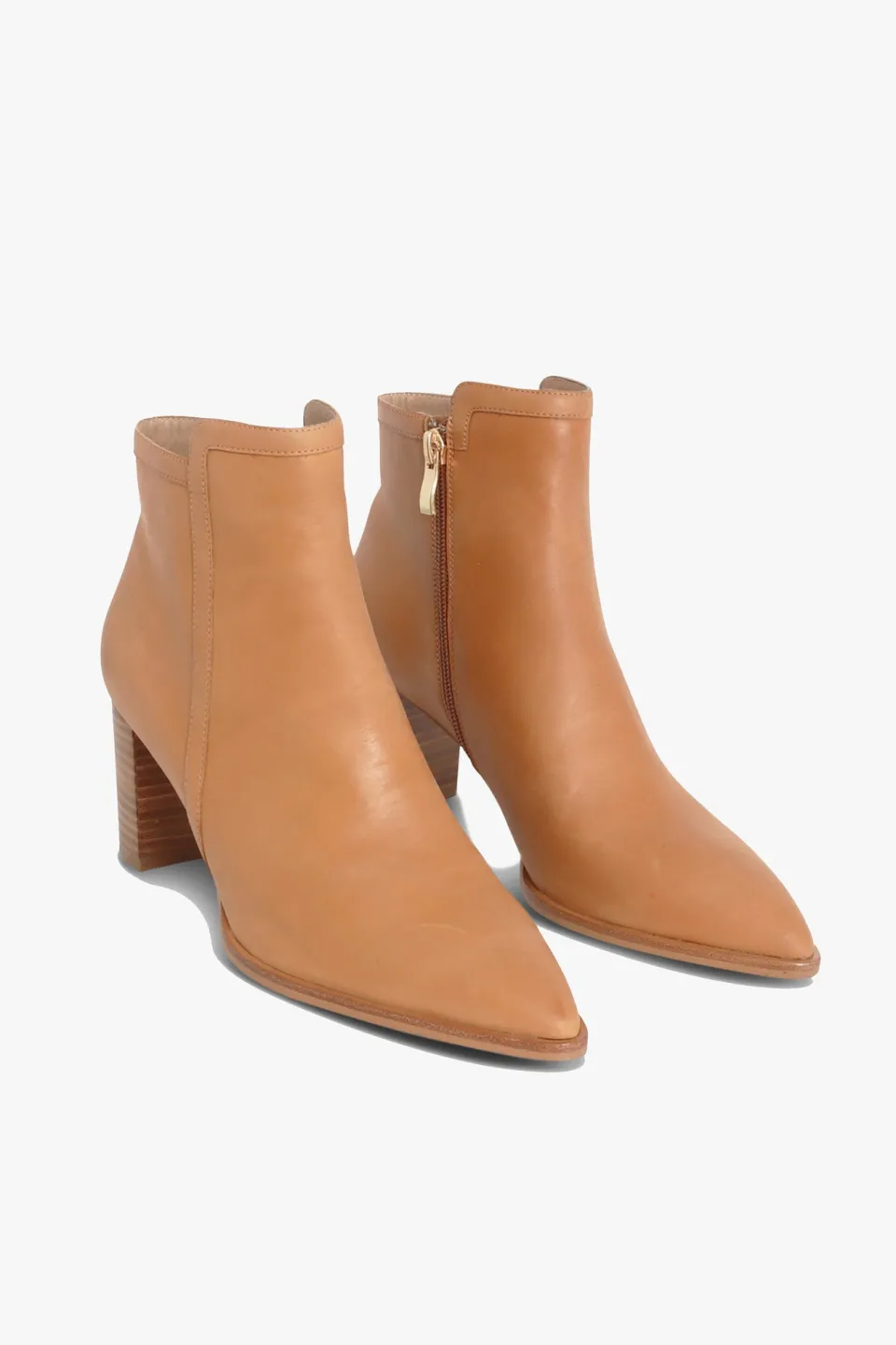 Nude Marlee Mid Heel Tan Ankle Boot