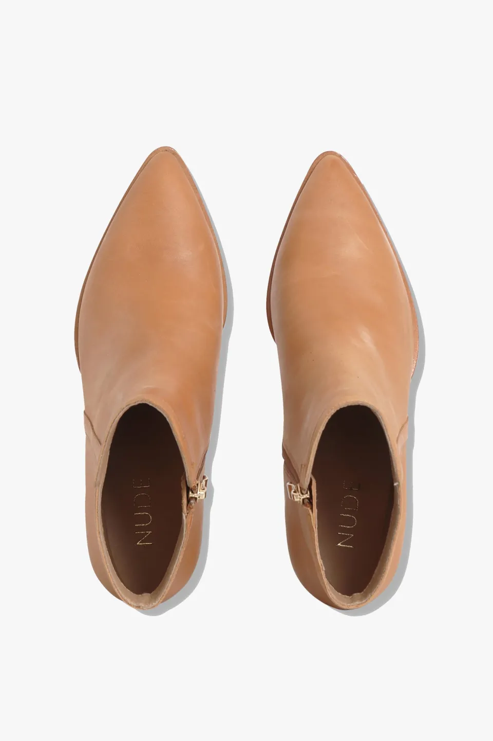 Nude Marlee Mid Heel Tan Ankle Boot