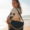 Saben Matilda Black Crossbody Bag with Chunky Chain