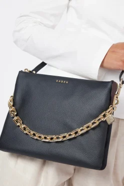 Saben Matilda Black Crossbody Bag with Chunky Chain