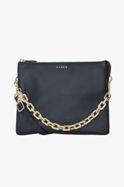Saben Matilda Black Crossbody Bag with Chunky Chain