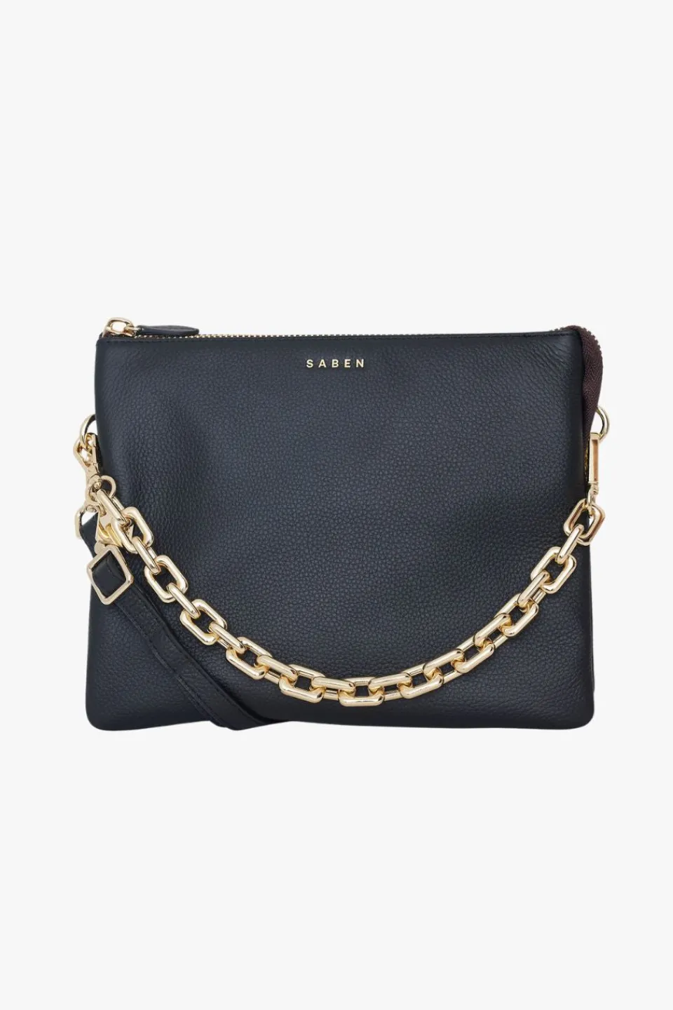 Saben Matilda Black Crossbody Bag with Chunky Chain