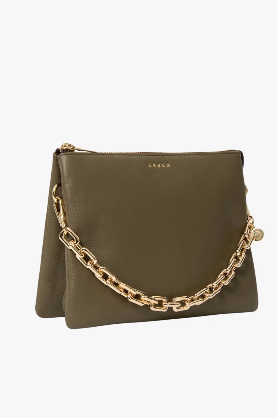 Saben Matilda Rosemary Crossbody Bag with Chunky Chain
