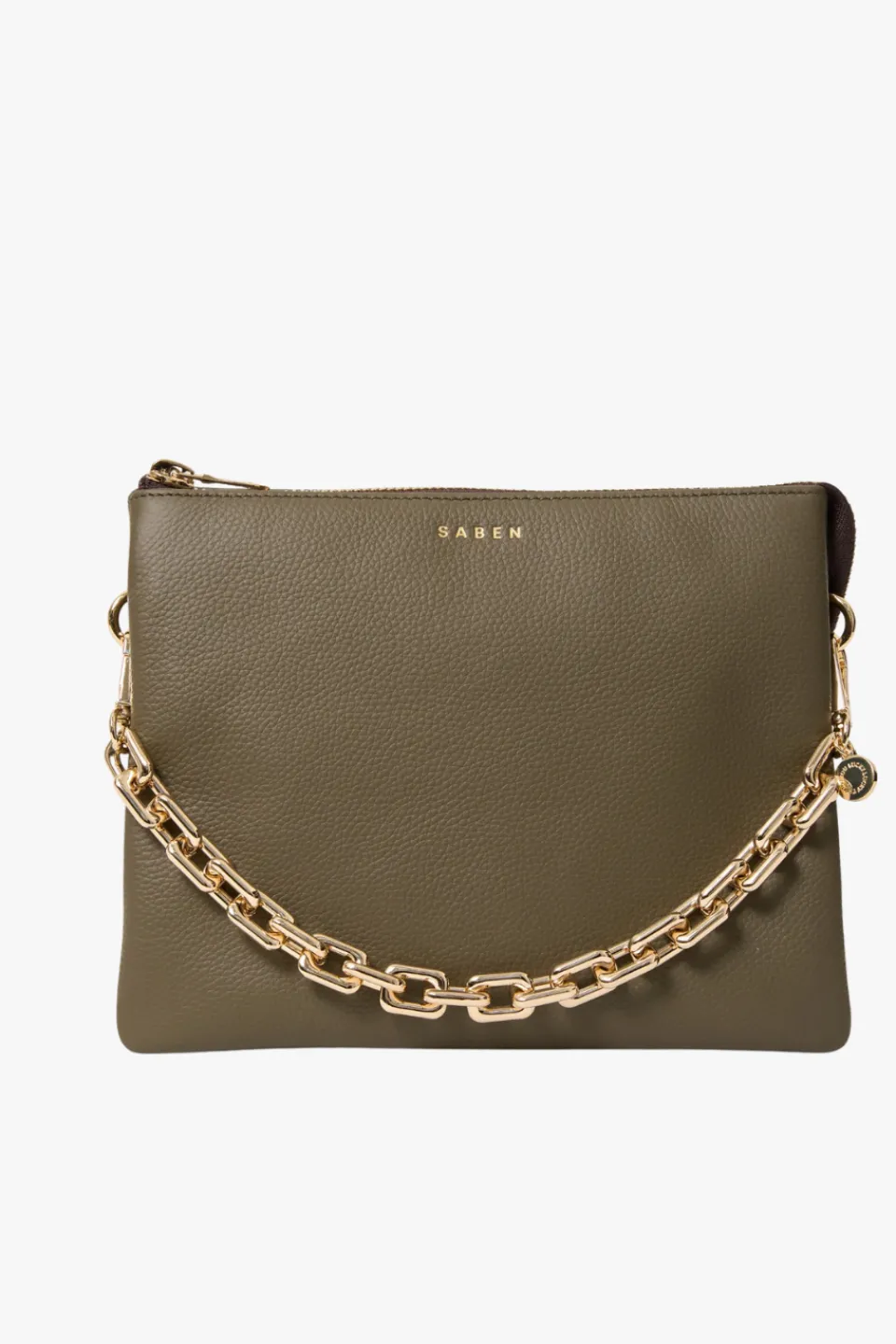 Saben Matilda Rosemary Crossbody Bag with Chunky Chain