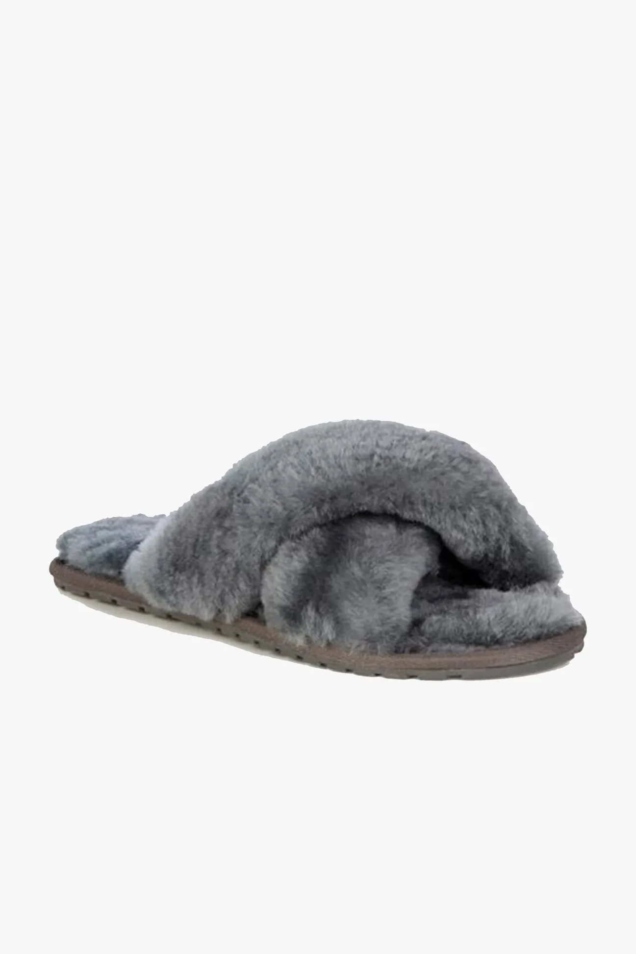 Emu Mayberry Charcoal Wool Crossover Slippers