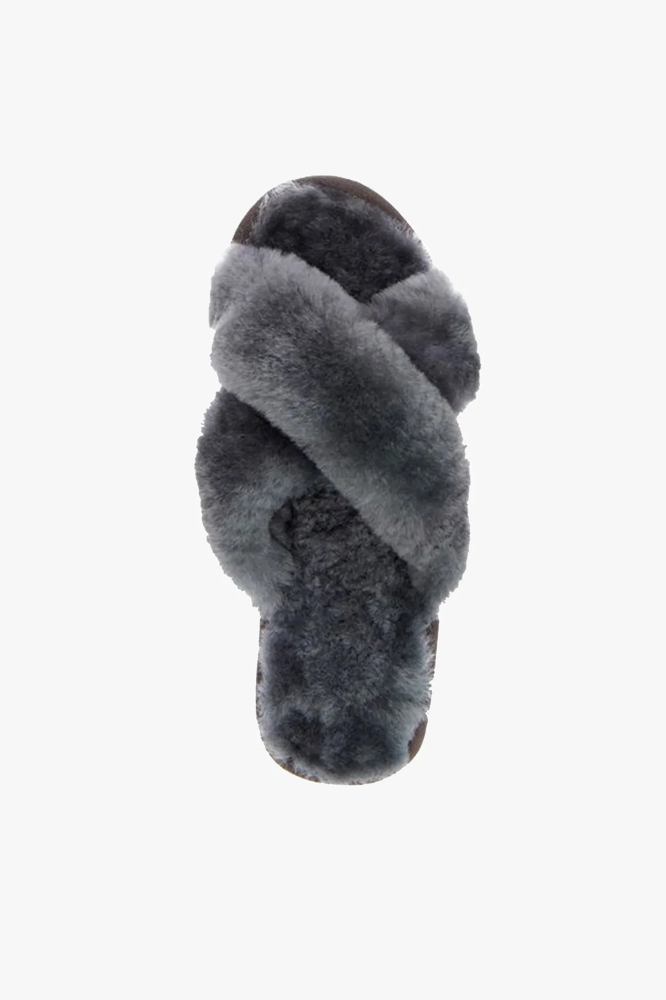 Emu Mayberry Charcoal Wool Crossover Slippers