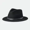 Brixton Messer Fedora Black Black Wool Felt Hat
